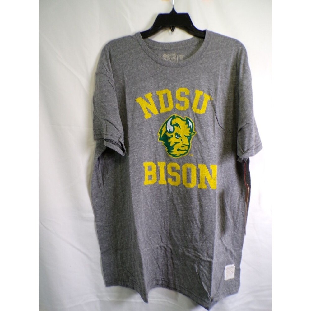 Retro Brand NDSU BISON Men's T-Shirt 2XL Heather Gray North Dakota State